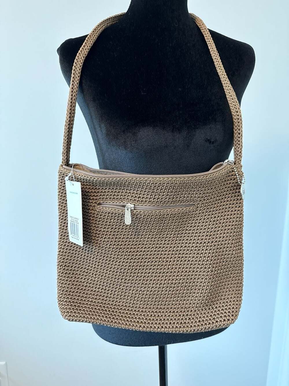 The Sak Original Classics Crochet Shoulder Bag in Taupe NWT